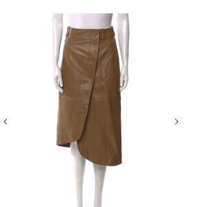 Ganni Leather  Asymmetrical Skirt